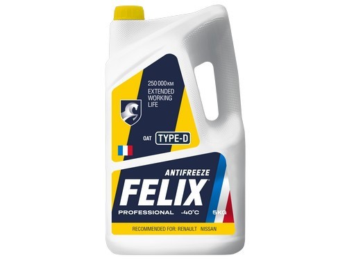 Антифриз FELIX TYPE D G12+ -40 С желтый 5 кг 430206333 FELIX