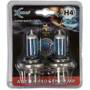 Лампа 12V H4 60/55W P43t +30% 4000К блистер (2шт.) Super White XENITE 1007045 XENITE