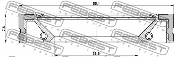 Сальник TOYOTA Avensis (03-08),Caldina (97-05),Crown (05-) насоса масляного FEBE 95GFZ-38550808R FEBEST