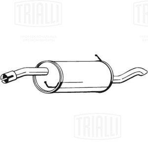 Глушитель Ford Fusion (02-) 1.6i осн. (круг.банка) (алюм. сталь)  (EMM 1005) EMM 1005 TRIALLI