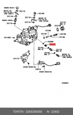 фильтр топливный!\ Toyota 22602-56350 TOYOTA