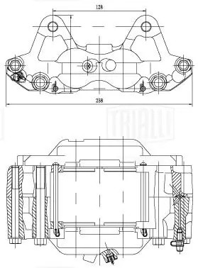 Суппорт торм. Toyota Land Cruiser Prado (02-) перед. лев. d=45мм (CF 001900) CF001900 TRIALLI