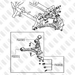 сайлентблок перед. рычага!\ Mitsubishi Pajero 00> FG0385 FIXAR