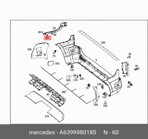 клипса A6399980185 MERCEDES BENZ