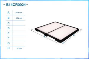 Фильтр салонный пылевой B14CR0024 B14CR0024 CWORKS