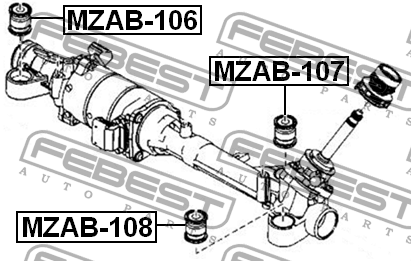 сайлентблок рулевой рейки!\ Mazda 6 07-12 MZAB-107 FEBEST