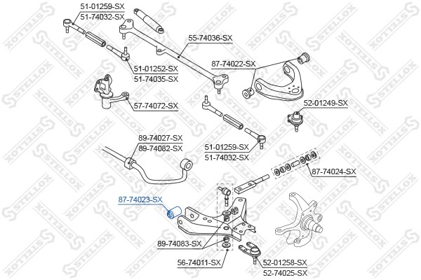 сайлентблок рычага нижн.!\ Nissan Terrano WD21/R20 all 87> 87-74023-SX STELLOX