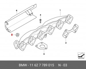 гайка выпускного коллектора!\BMW E87/E46/E90/E91/E92/E39/E60/E63/E38/E65/E83/E53 11 62 7 789 015 BMW