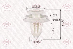 КРЕПЛЕНИЕ ОБШИВКИ ДВЕРИ TOYOTA RX 300/330/350/400H 2003-2009 TJB1458 TATSUMI