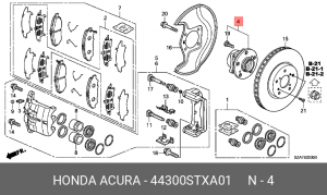 Подшипник ступицы колеса переднего, комплект 44300STXA01 44300STXA01 HONDA