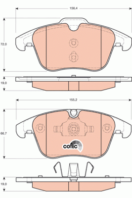 Колодки передние JAUGUAR S-TYPE (CCX), XF (CC9), XJ (X350) GDB1705 GDB1705 TRW