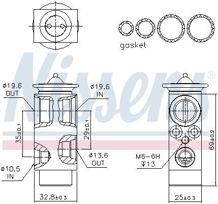 клапан кондиционера расширительный!\DAF 75 CF (98-) 230 999323 NISSENS