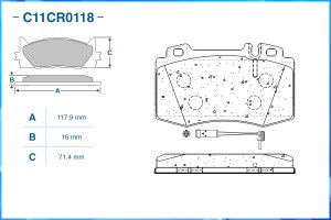 Тормозные колодки передние Low Metallic C11CR0118 C11CR0118 CWORKS