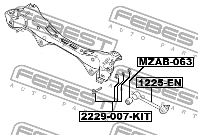 Болт HYUNDAI Elantra (06-) KIA Ceed (06-) сход-развальный комплект с гайкой FEBE 2229-007-KIT FEBEST