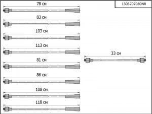 Провода ВН Г-53, 66, ПАЗ, Зил-130  (силикон) /Cargen/ NRG 1303707080NR CARGEN