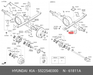 Стремянка KIA Bongo 3 (06-) рессоры задней OE 552254E000 HYUNDAI KIA