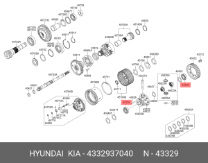 подшипник дифференциала!\ Hyundai Elantra 06> 4332937040 HYUNDAI