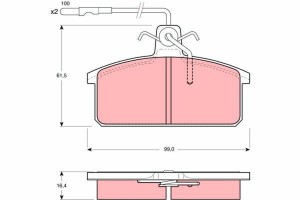 Колодки тормозные SUZUKI Samurai (88-) передние (4шт.) TRW GDB422 TRW