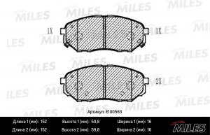 Колодки тормозные передние (Смесь Semi-Metallic) KIA SORENTO III 15- (TRW GDB363 E100563 MILES