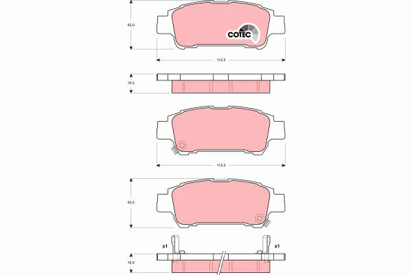 Колодки тормозные TOYOTA Ipsum задние (4шт.) TRW GDB3249 TRW