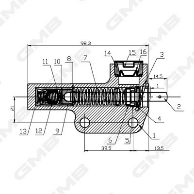 Натяжитель ремня ГРМ HYUNDAI Sonata 5,Santa Fe,Tucson KIA Magentis,Sportage (2.7 GHAT-100 GMB