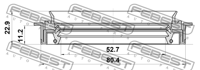 Сальник ступичный задний 52.7X80.4X11.2X22.9 95JFS-54801123X FEBEST