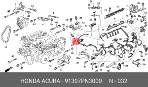 Кольцо уплотнительное системы охлаждения HONDA 91307PN3000 HONDA