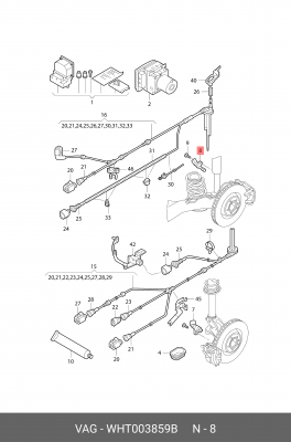 Датчик числа оборото WHT003859B WHT 003 859 B VAG