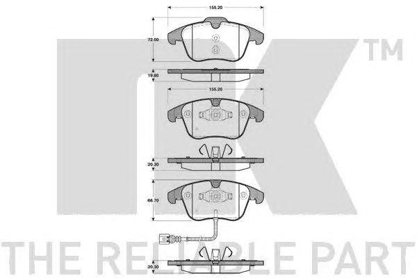 колодки дисковые передние!\ Audi Q3 11>, Seat Alhambra II 10>, VW Tiguan I 07>/S 224795 NK