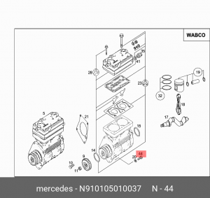 болт М10 с шестигранной головкой N 910105 010037 MERCEDES BENZ