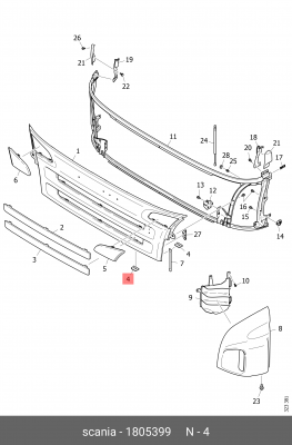 Пружинный зажим Scania 1805399 SCANIA