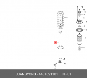 Амортизатор SSANGYONG Rodius (04-) передний OE 4431021101 SSANG YONG