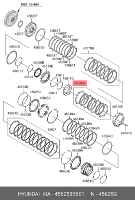 Диск фрикционный АКПП HYUNDAI i40 (12-),ix35 (10-) комплект OE 456253B601 HYUNDAI KIA