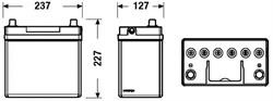 АКБ EXIDE Excell 12V 45Ah 300A 234x127x220 -+ EB454 EB454 EXIDE