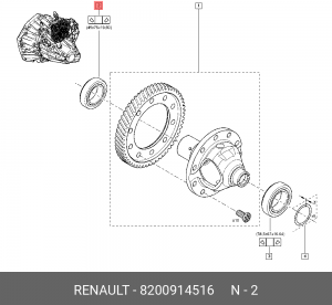 ПОДШИПНИК ДИФФЕРЕНЦИАЛА (КОНИЧ) 8200914516 8200914516 RENAULT