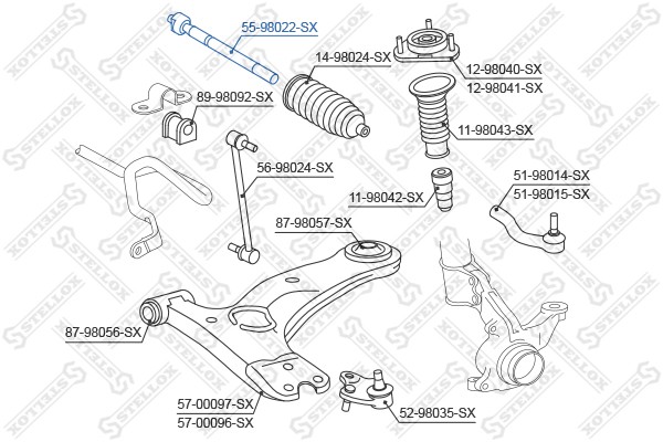 тяга рулевая!\ Toyota Corolla CDE120/ZZE12# 01> 55-98022-SX STELLOX