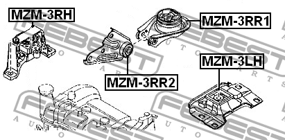 подушка ДВС задняя! АКПП\ Mazda 3 1.6i/2.0i 03> MZM-3RR2 FEBEST