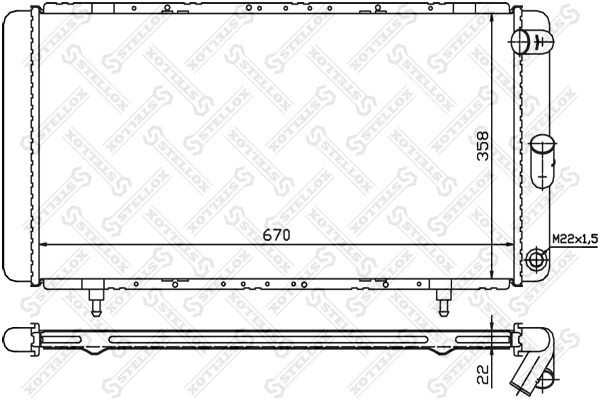 радиатор системы охлаждения!\ Renault R21 1.7-2.1TD 84> 10-25233-SX STELLOX