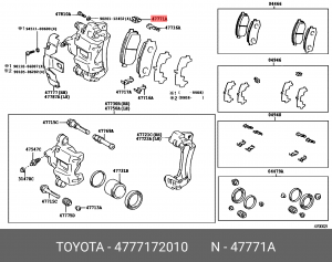 датчик износа тормозных колодок!\ Toyota Camry 12> 47771-72010 TOYOTA
