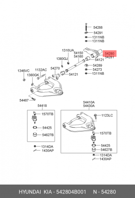 Рычаг подвески HYUNDAI Porter задний анкерный передний левый OE 542804B001 HYUNDAI KIA