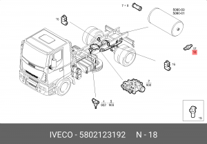 датчик давления воздуха! аналог 41200710\Iveco Stralis 02-06 5802123192 IVECO