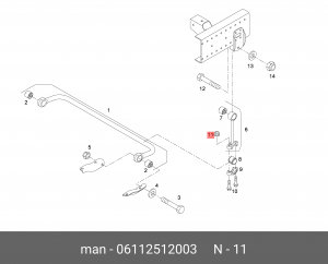 6-гранная стопорная гайка M12X1,5-10-MAN 06112512003 MAN