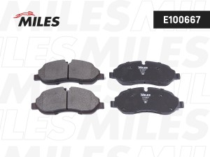 Колодки тормозные передние (Смесь Semi-Metallic) FORD TRANSIT 13- (для сдвоенных E100667 MILES