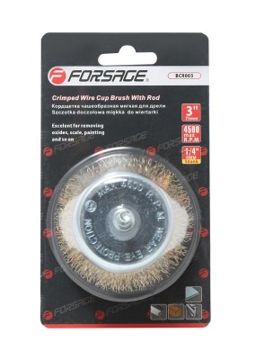 Кордщетка для дрели "чашка" 50мм витая латунь FORSAGE FBCR002 FORSAGE TOOLS