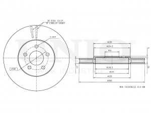 Диск тормозной передний BRD-20174 UNIO