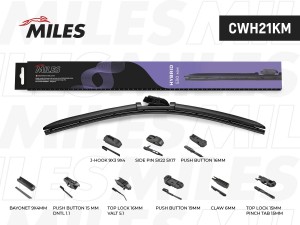 ЗАМЕНА НА CWH21BC Щетка стеклоочистителя гибридная 530 мм (21 дюйм) (9 адаптеров CWH21KM MILES