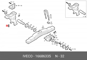 болт! M20x2.5x110 \Iveco AD/AT Trakker 16686335 IVECO