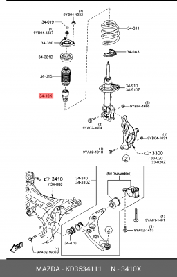 Отбойник переднего амортизатора MAZDA KD35-34-111 KD35-34-111 MAZDA