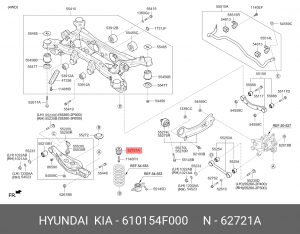 Защита HYUNDAI Porter 2 бампера заднего OE 610154F000 HYUNDAI KIA