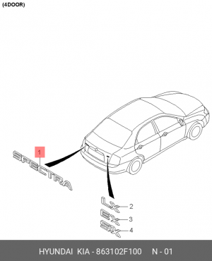 863102F100 Эмблема 'spectra' 863102F100 HYUNDAI KIA